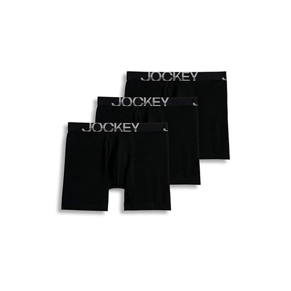 Jockey Men's Underwear ActiveStretch Midway Brief - 3-pack, Black, Medium