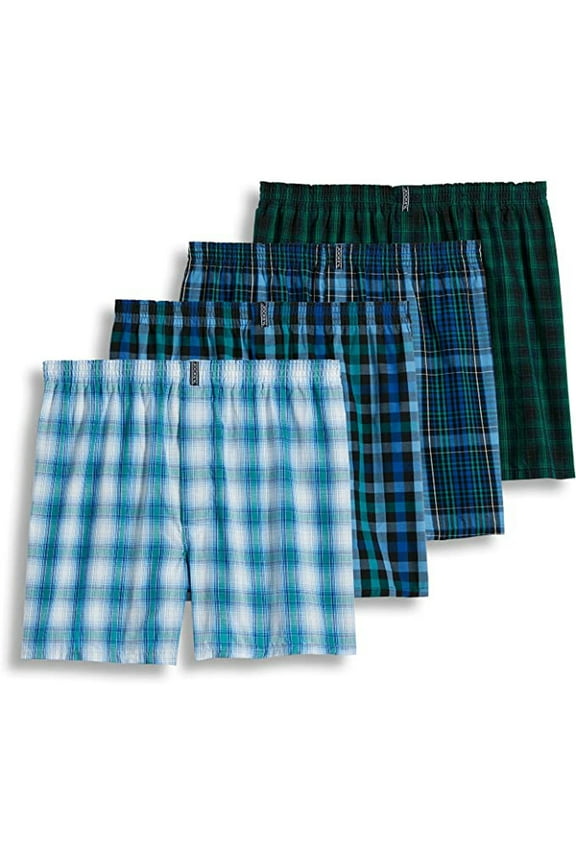 Men's Underwear Classic Full Cut Boxer - 4 Pack, Assorted, Small