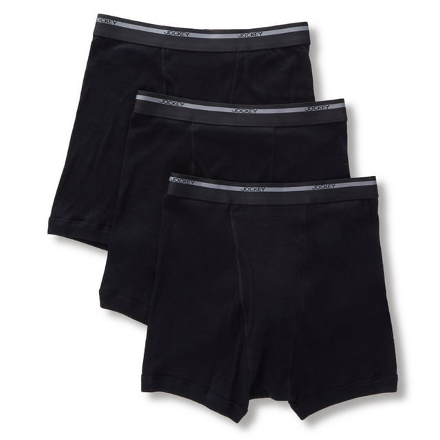 Jockey Men's Underwear Lightweight Classic Boxer Brief - 3 Pack, Black, M