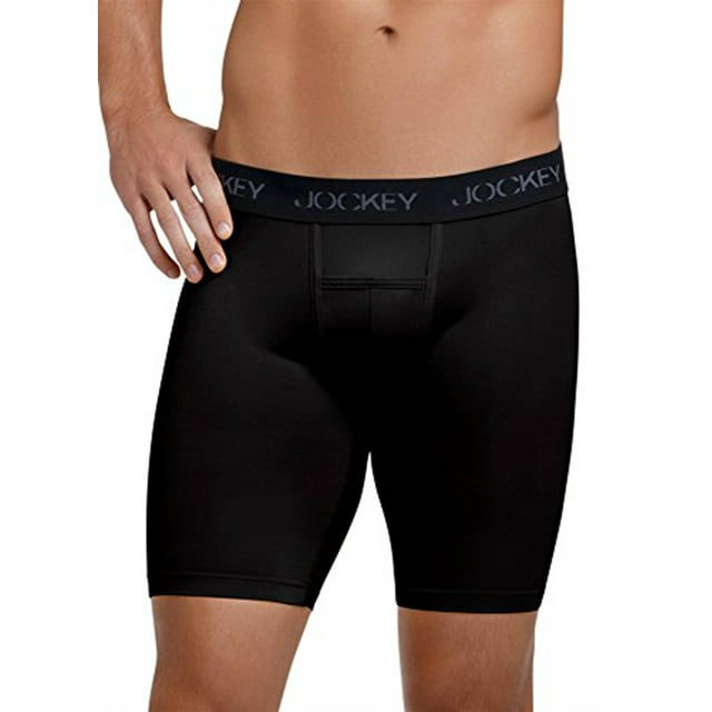 Jockey Men's Underwear Microfiber Performance Midway Brief, Black