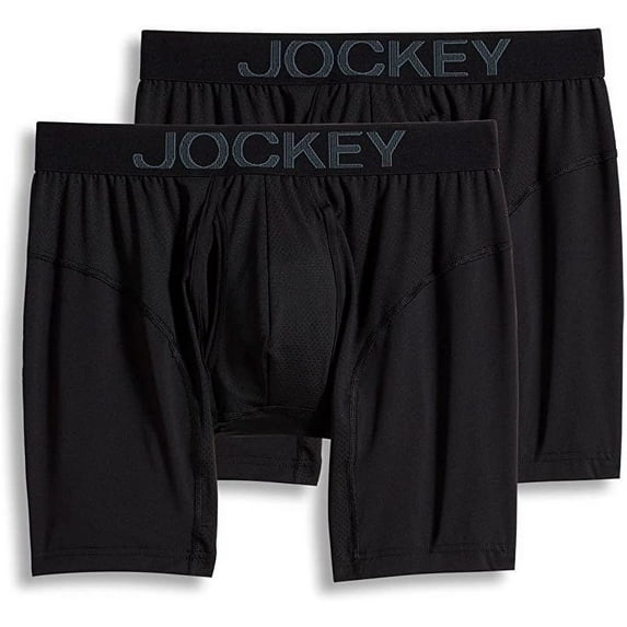 Jockey Men's Underwear RapidCool Midway Brief - 2 Pack, Black, X-Large