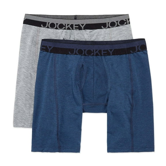 Jockey Men's Underwear Sport Outdoor Boxer Brief - 2 Pack, midnight heather/light grey heather, XL