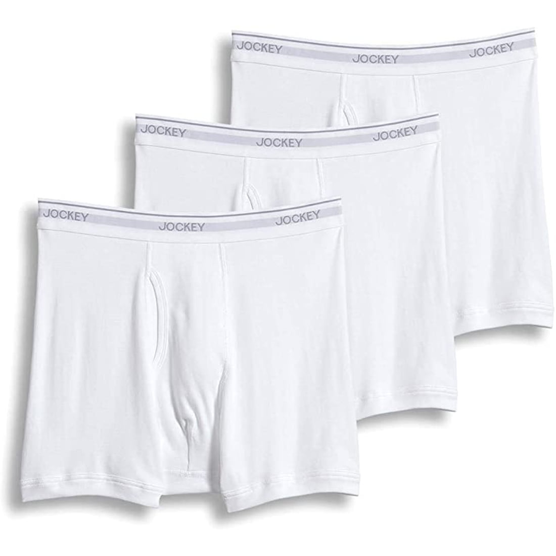 Jockey Men's Underwear Staycool Boxer Brief 3 Pack, White, Medium
