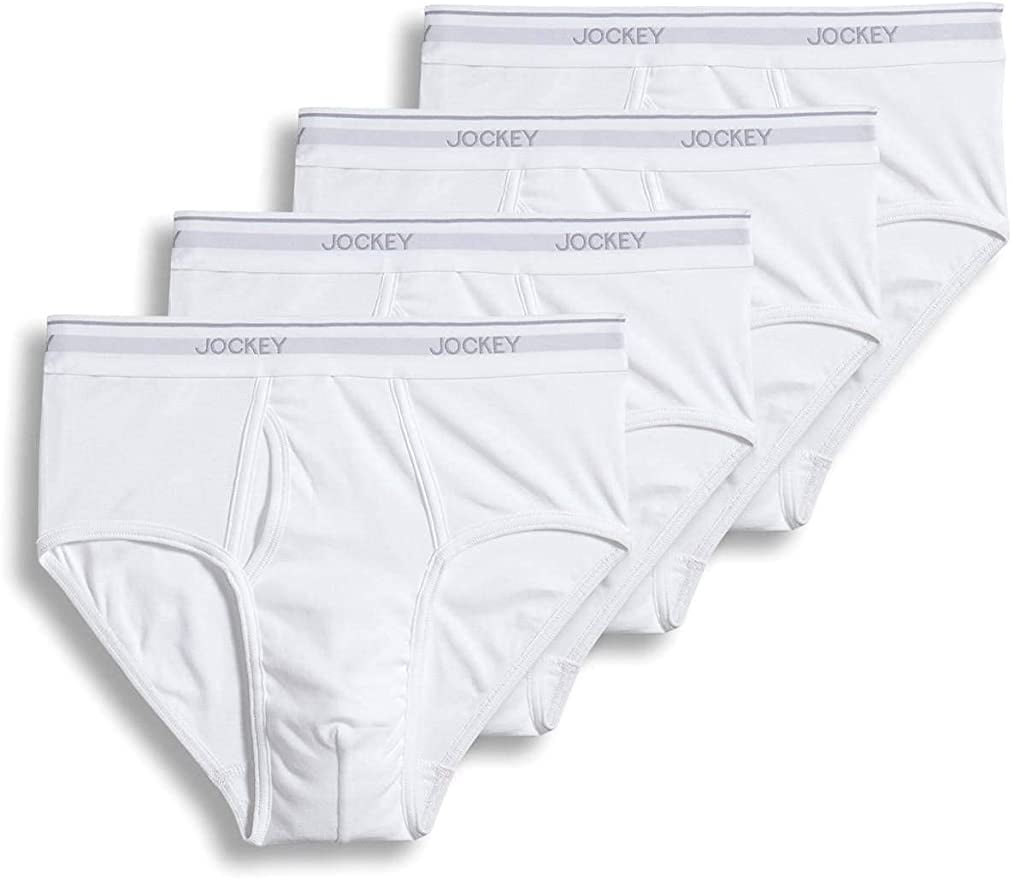 Jockey Men's Underwear Staycool Brief - 4 Pack, White, X-Large 