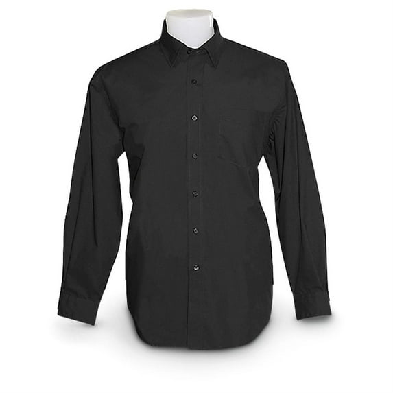 Jockey Men's Wrinkle Resistant Long Sleeve Shirt, Black, X-Large