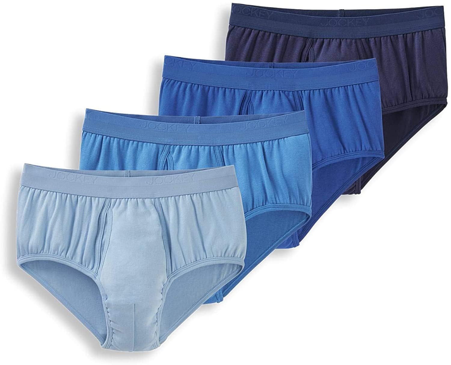 4 x Womens Jockey Parisienne Cotton Marle Boyleg Underwear Briefs Ink Blue