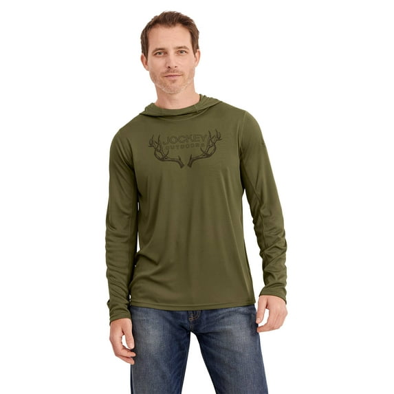 Jockey Outdoors Men's Long Sleeve Hooded Sun Shirt