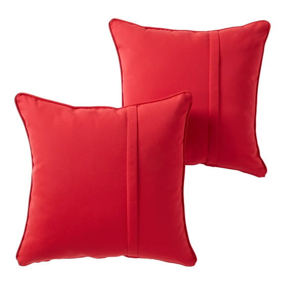 Jockey Red Sunbrella Fabric Outdoor Square Throw Pillow (2-Pack)