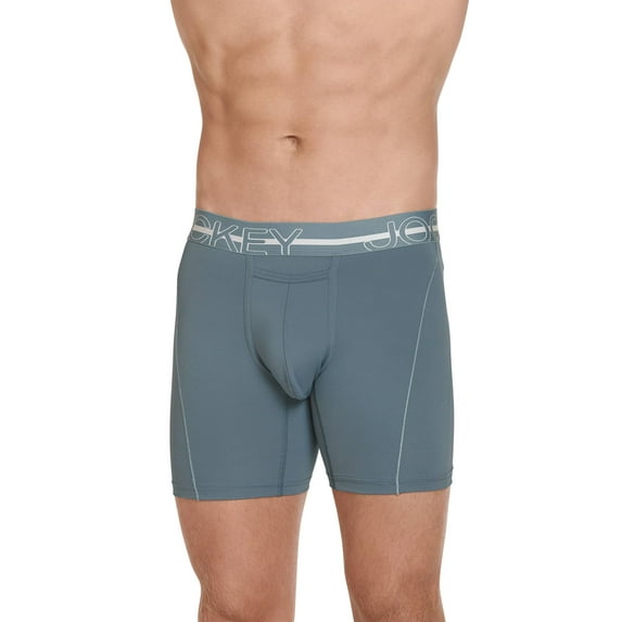 Jockey Sport Men's Silver Microfiber 7.5" Boxer Brief