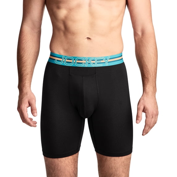 Jockey Sport Men's Stability Pouch Microfiber 9" Long Leg Boxer Brief