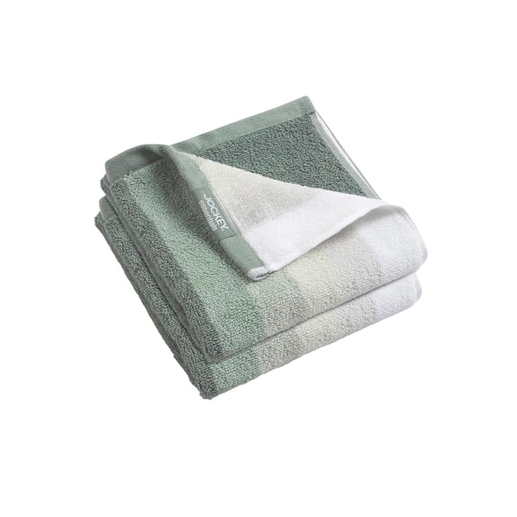 Jockey T205 Men'S Cotton Terry Hand Towel 400 Gsm | Ultra Soft & Durable Striped Hand Towel (Pack Of 2) - Sage