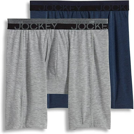 Jockey Underwear Sport Outdoor Midway Brief, Midnight Heather/Light Grey Heather, XL