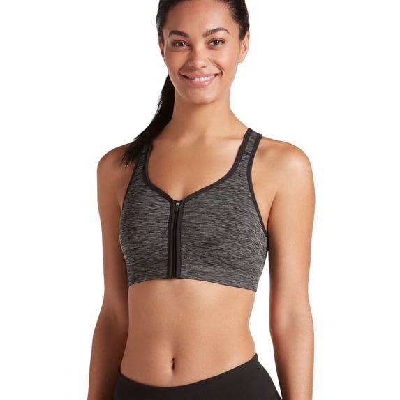 Jockey Women Mid Impact Zip Front Sports Bra