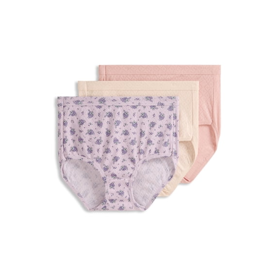 Jockey Women's 100% Cotton Elance Breathe Brief - 3 Pack