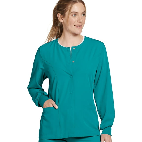 Jockey Women's Classic Round Neckline Snap Scrub Jacket