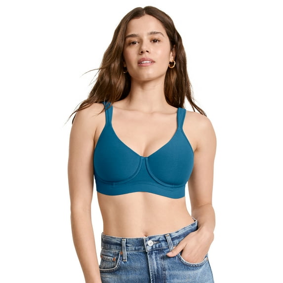 Jockey Women's Cooling Cotton Blend Wirefree Full Coverage Molded Cup Bra
