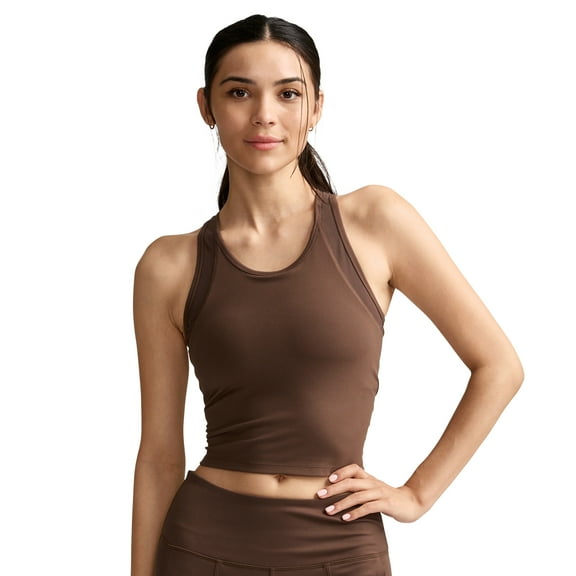 Jockey Women's EVERACTIVE Mesh Lined Crop Tank With Built-In Bra