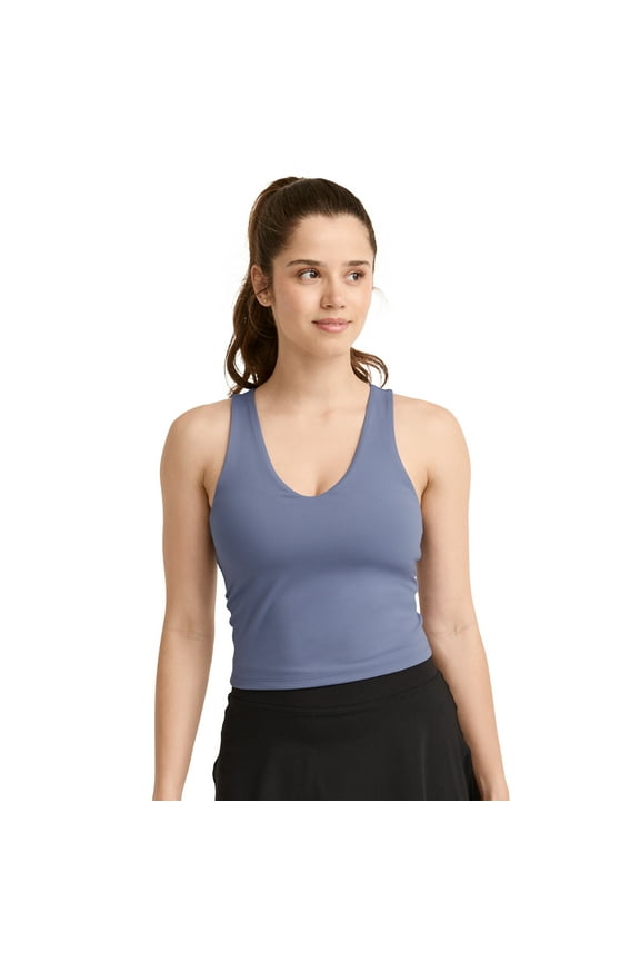 Women's EVERACTIVE V-Neck Crop Tank With Built-In Bra