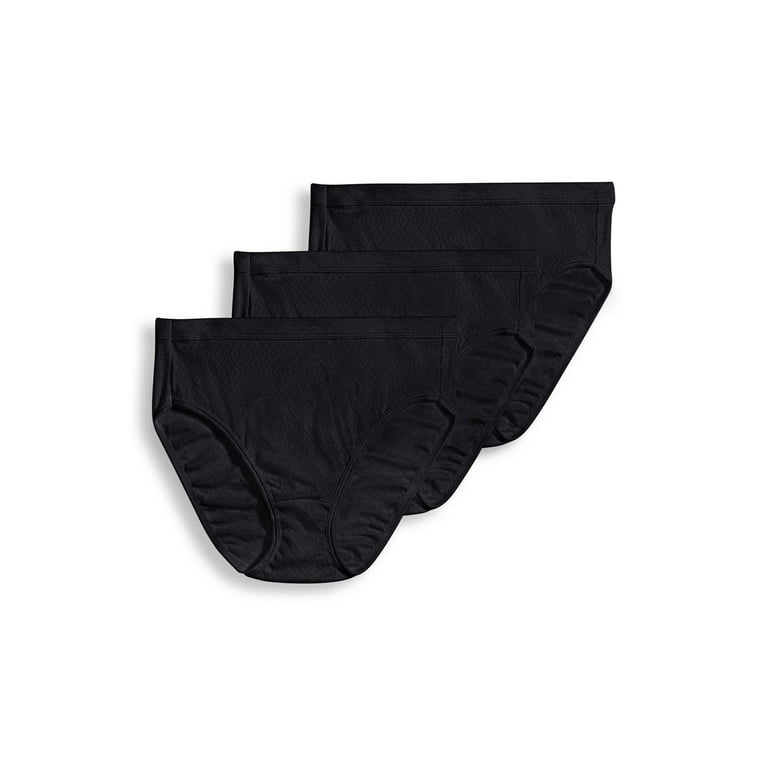 Women's Jockey 3-Pack French Cut (Black Color) 100% Cotton Comfort