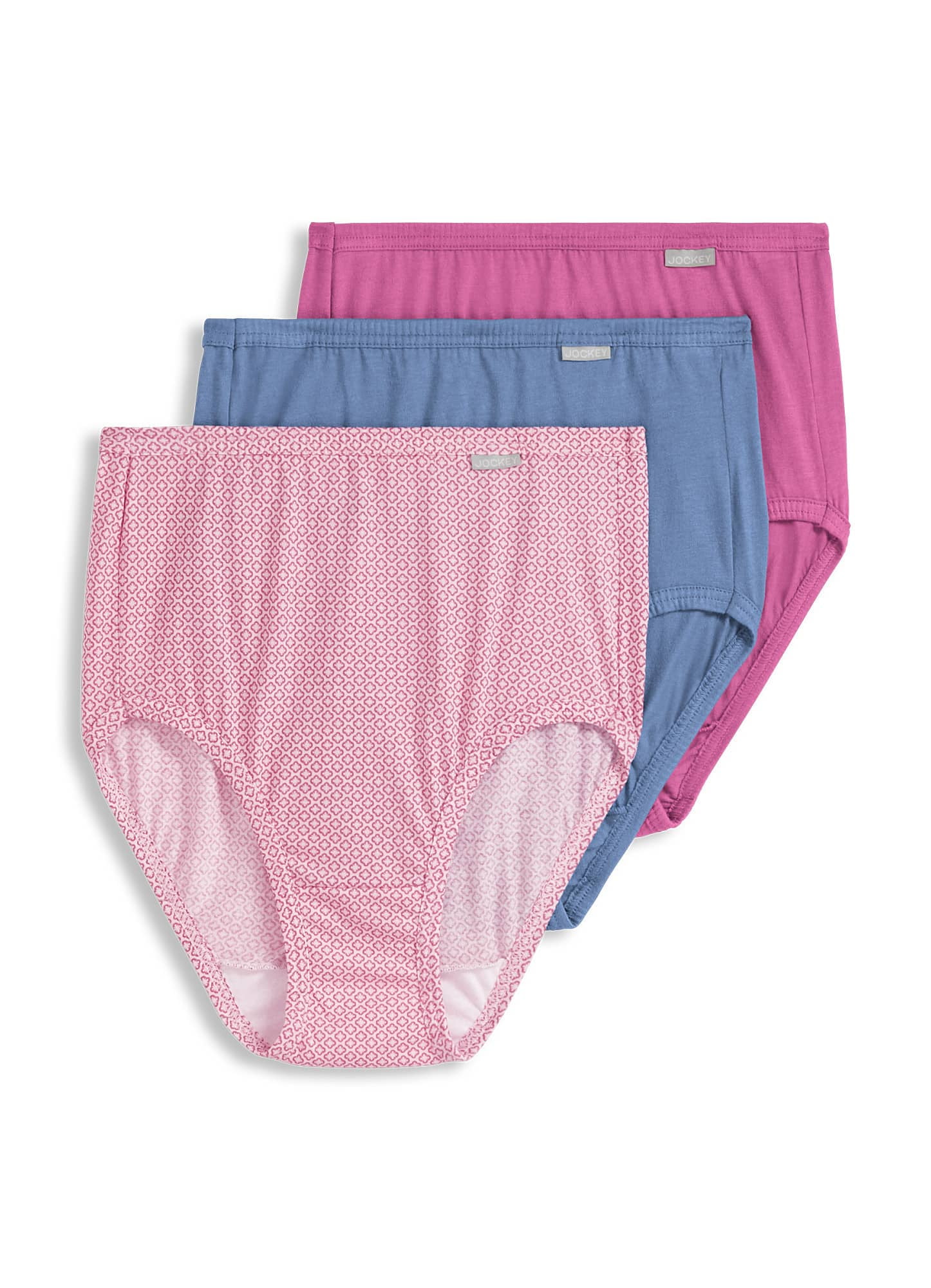 Jockey Womens Elance Brief 3 Pack Underwear Briefs 100% Cotton 5