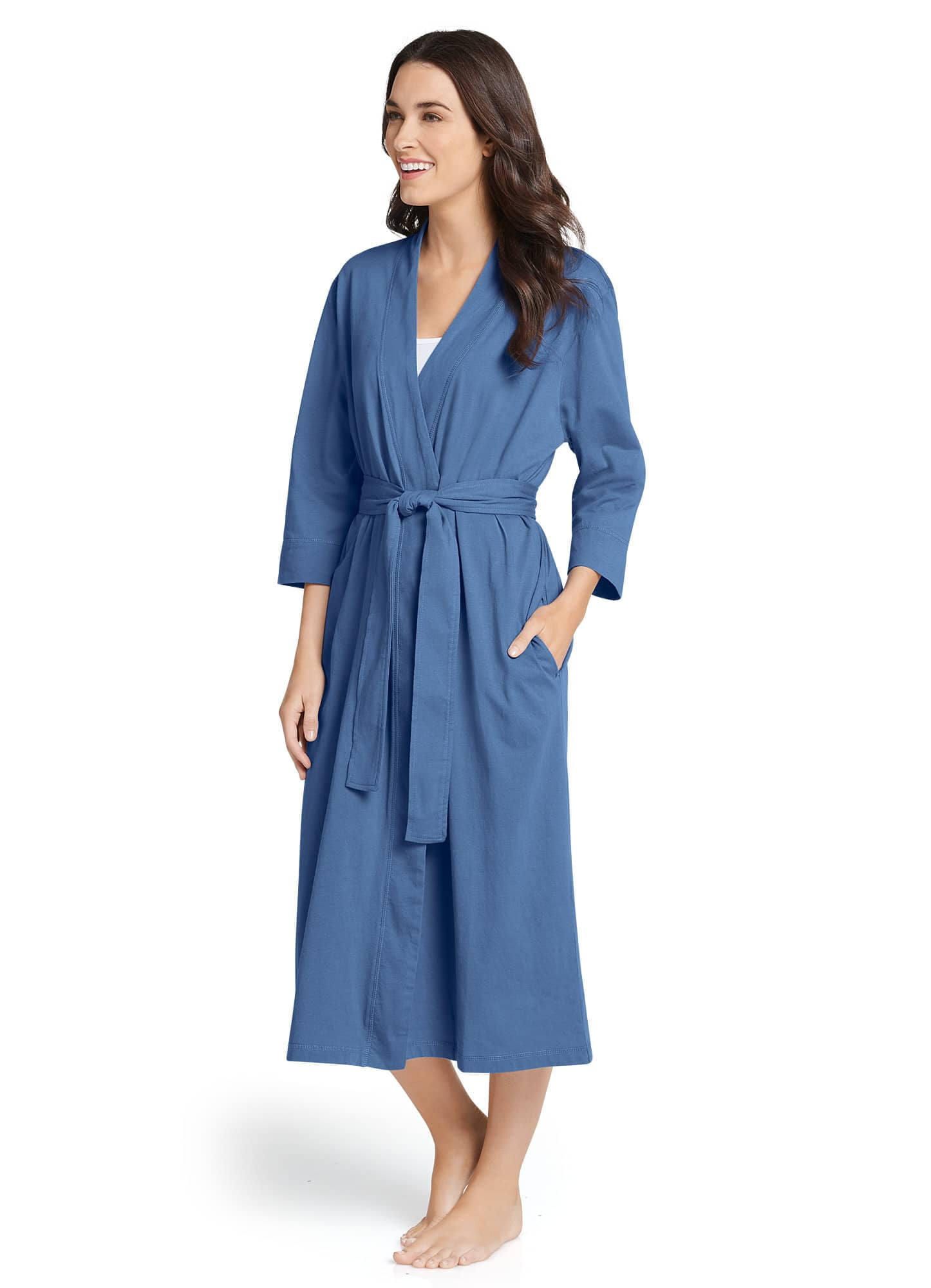 Jockey Women s Everyday Essentials 100 Cotton Long Robe Walmart