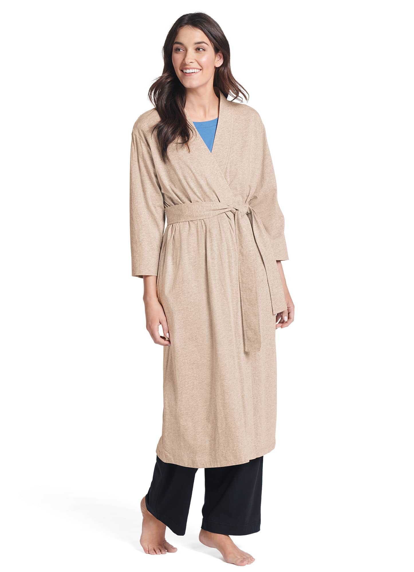 Luxurious 100% Cotton Women's Waffle Robe. Long, Lightweight Navy –  towelnrobe
