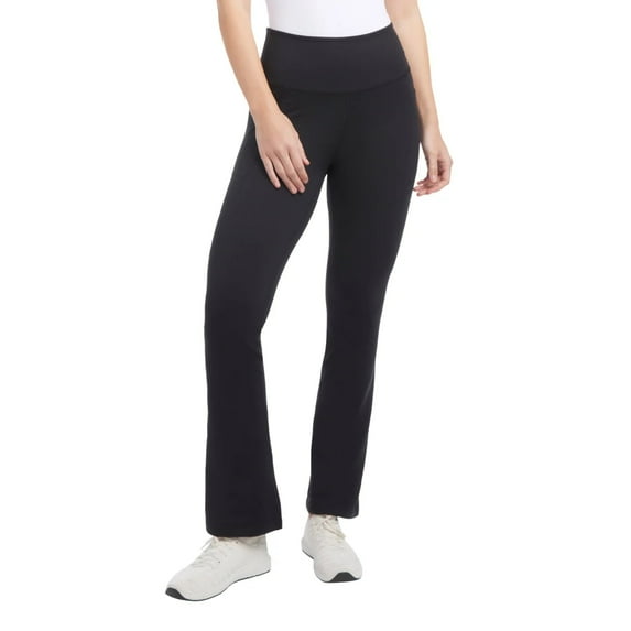 Jockey Women's High Rise Moisture Wicking Flare Yoga Pants (Black, XL)