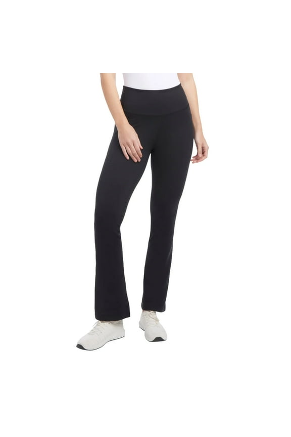 Women's High Rise Moisture Wicking Flare Yoga Pants (Black, XL)