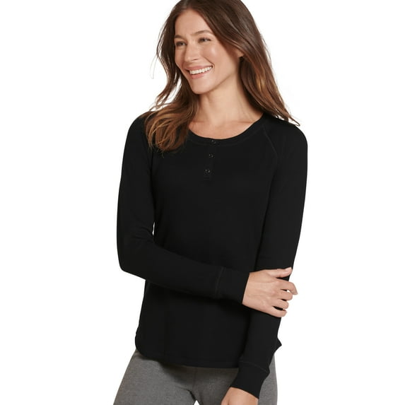 Jockey Women's Long Sleeve Waffle Henley