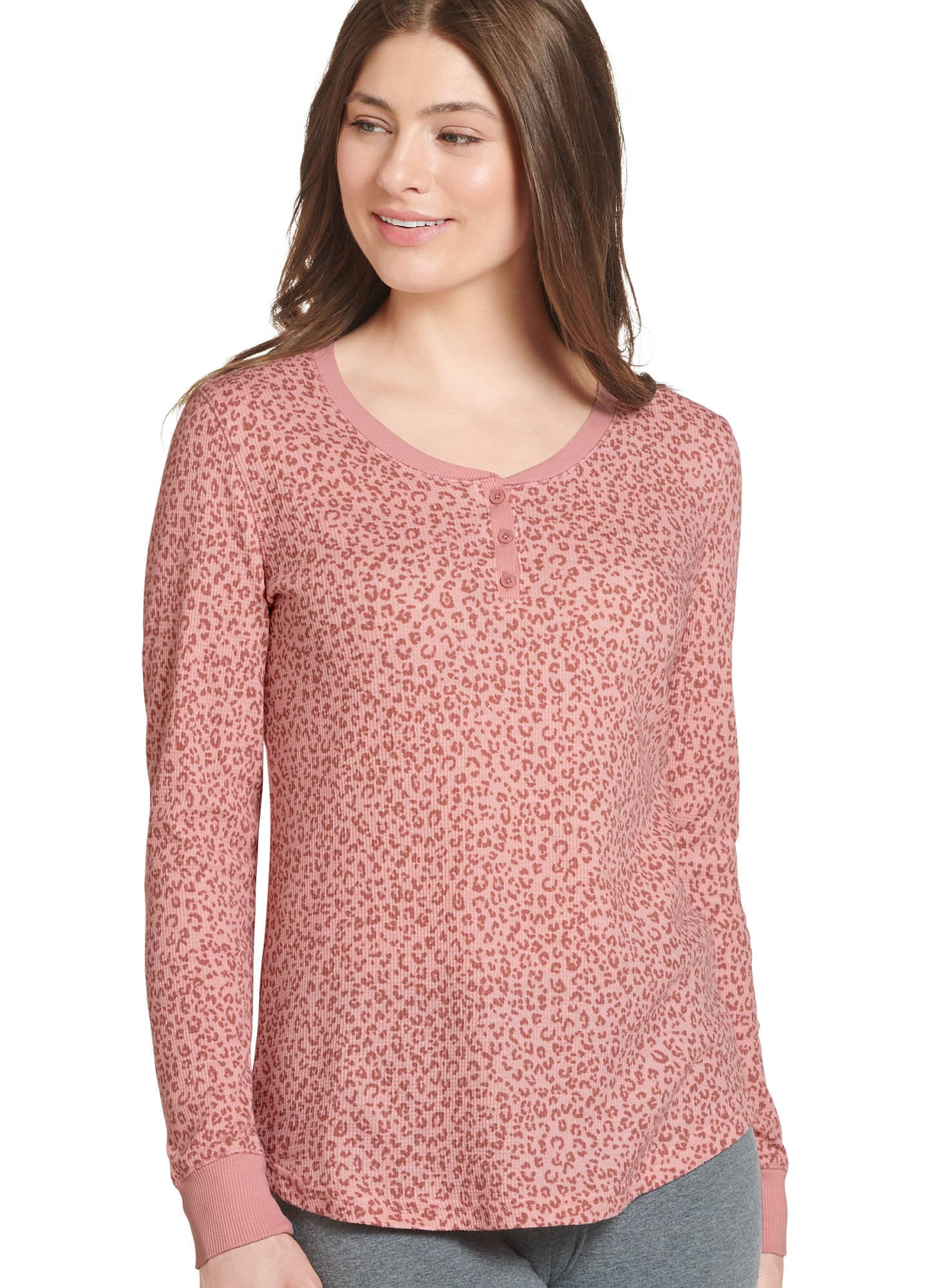 Jockey Women's Long Sleeve Waffle Henley