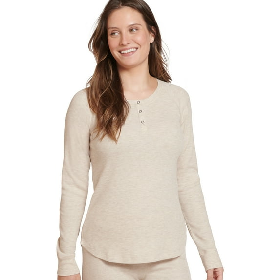 Jockey Women's Long Sleeve Waffle Henley