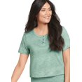 thumbnail image 1 of Jockey Women's Luxe Lounge Brushed Ribbed Cropped Henley, 1 of 2