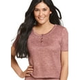 thumbnail image 1 of Jockey Women's Luxe Lounge Brushed Ribbed Cropped Henley, 1 of 2