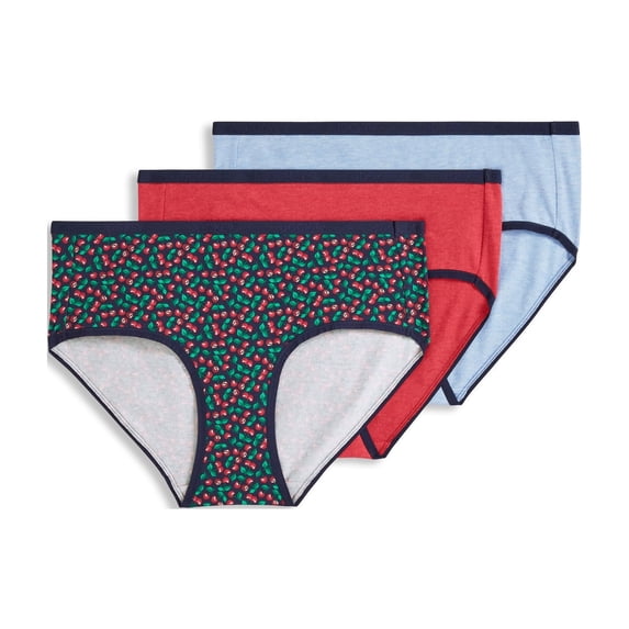 Jockey Women's Organic Cotton Stretch Logo Hipster - 3 Pack