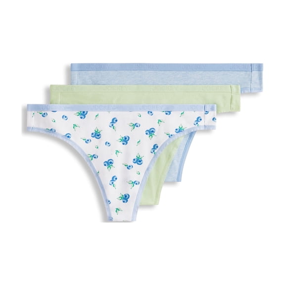 Jockey Women's Organic Cotton Stretch Logo Thong - 3 Pack