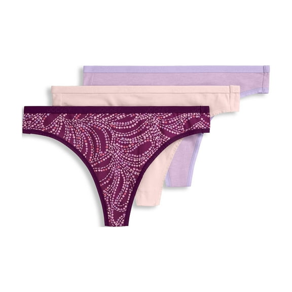Jockey Women's Organic Cotton Stretch Logo Thong - 3 Pack