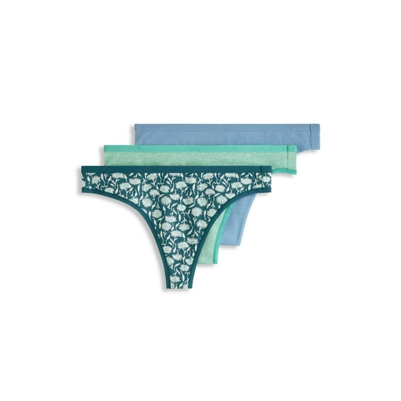 Jockey Women's Organic Cotton Stretch Logo Thong - 3 Pack