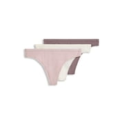 Jockey Womens Organic Cotton Stretch Thong - 3 Pack