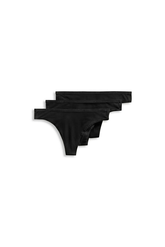 Women's Organic Cotton Stretch Logo Thong - 3 Pack