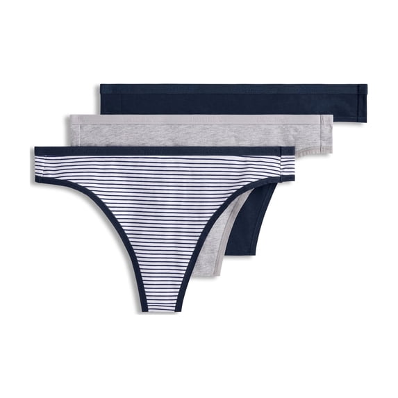 Jockey Women's Organic Cotton Stretch Logo Thong - 3 Pack