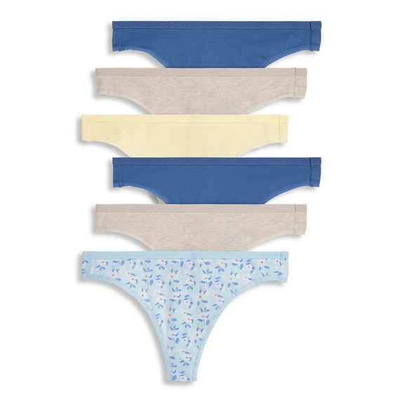 Jockey Women's Organic Cotton Stretch Logo Thong - 6 Pack