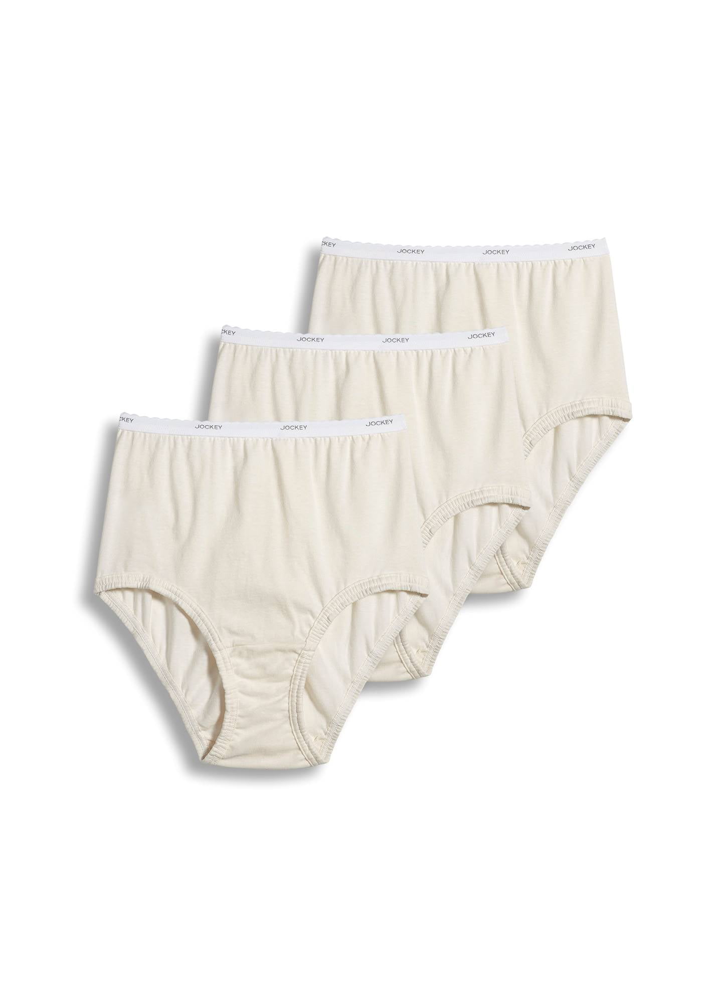 Jockey Womens Plus Size Classic Brief 3 Pack Underwear Briefs 100% Cotton  10 Lake Sky/emily Floral/sage Mint : Target
