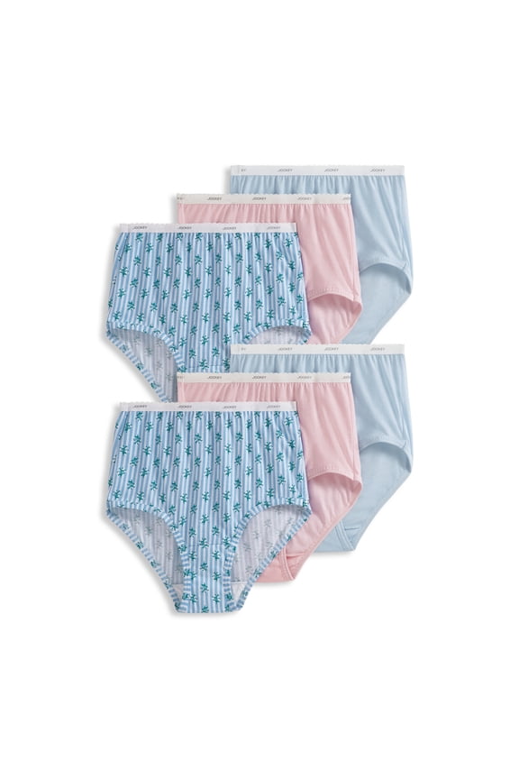 Women's Plus Size 100% Cotton Classic Brief - 6 Pack