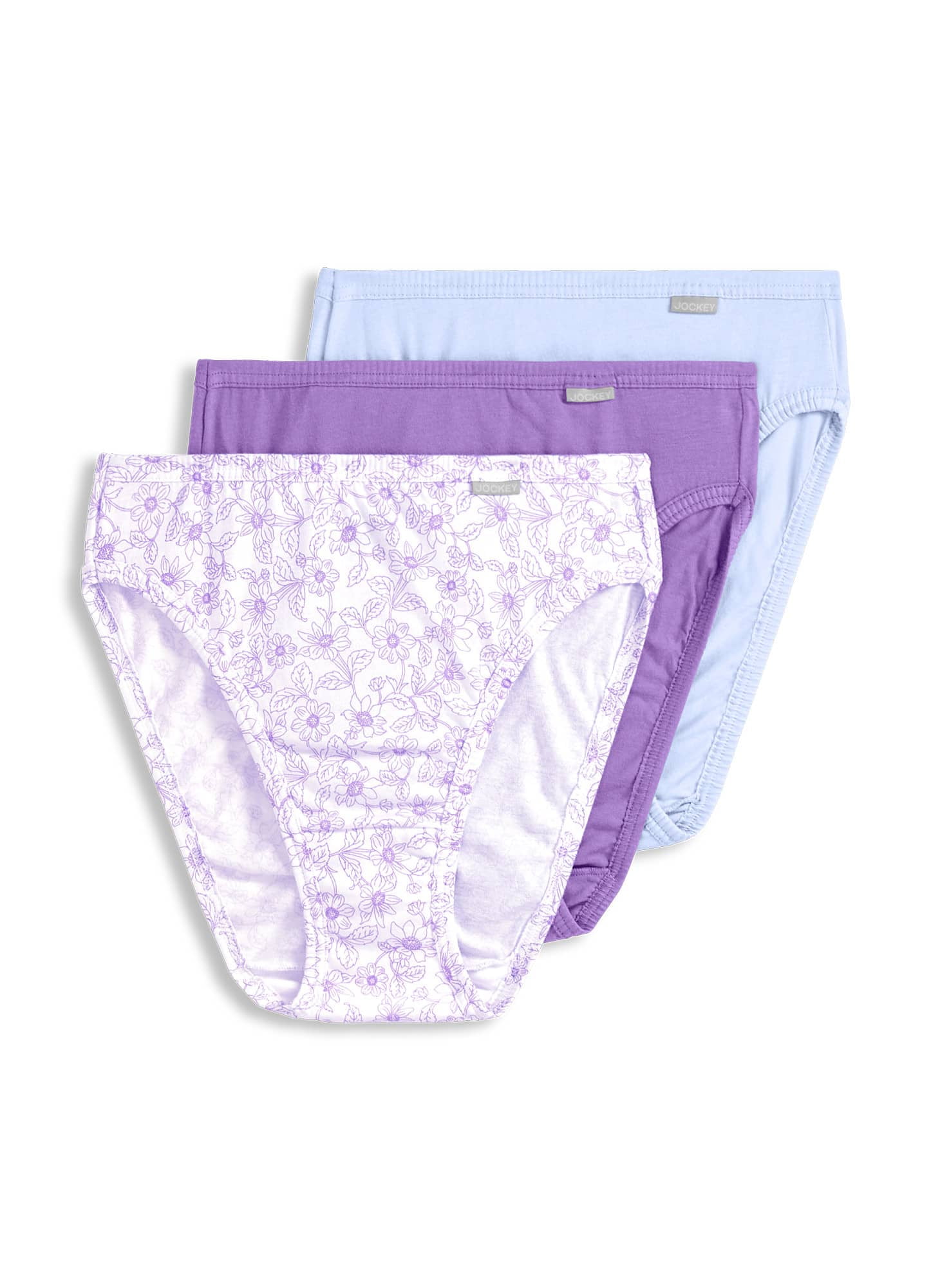 Jockey Women's size 7 Underwear Elance Cotton Briefs Cut 3 Pack White for  sale online