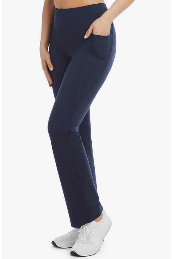 Women's Premium Pocket Slim Flare Yoga Pants Neo Navy Medium