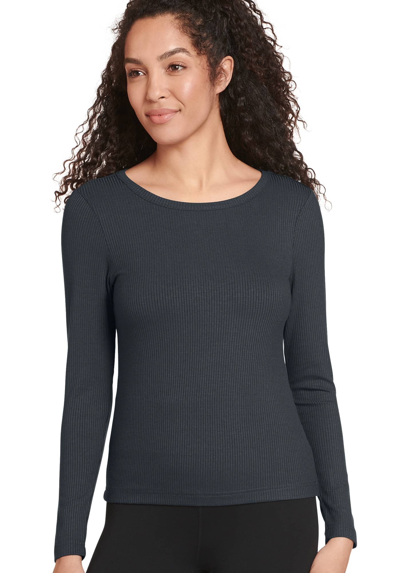 Jockey Women's Rib Knit Long Sleeve Tee