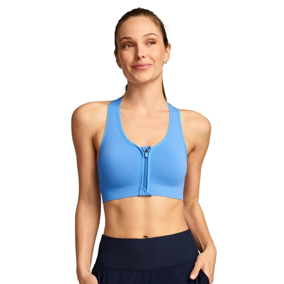 Jockey Women's Seamfree Mid Impact Zip Front Sports Bra