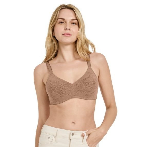 Jockey Women's Smooth & Sleek Lace Full Coverage Wirefree T-Shirt Bra