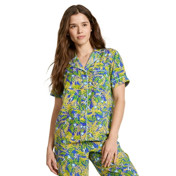 Jockey Women's Soft Touch Luxe Woven Short Sleeve Top