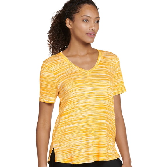 Jockey Women's Stretch Knit V-Neck Tee with Side Slits